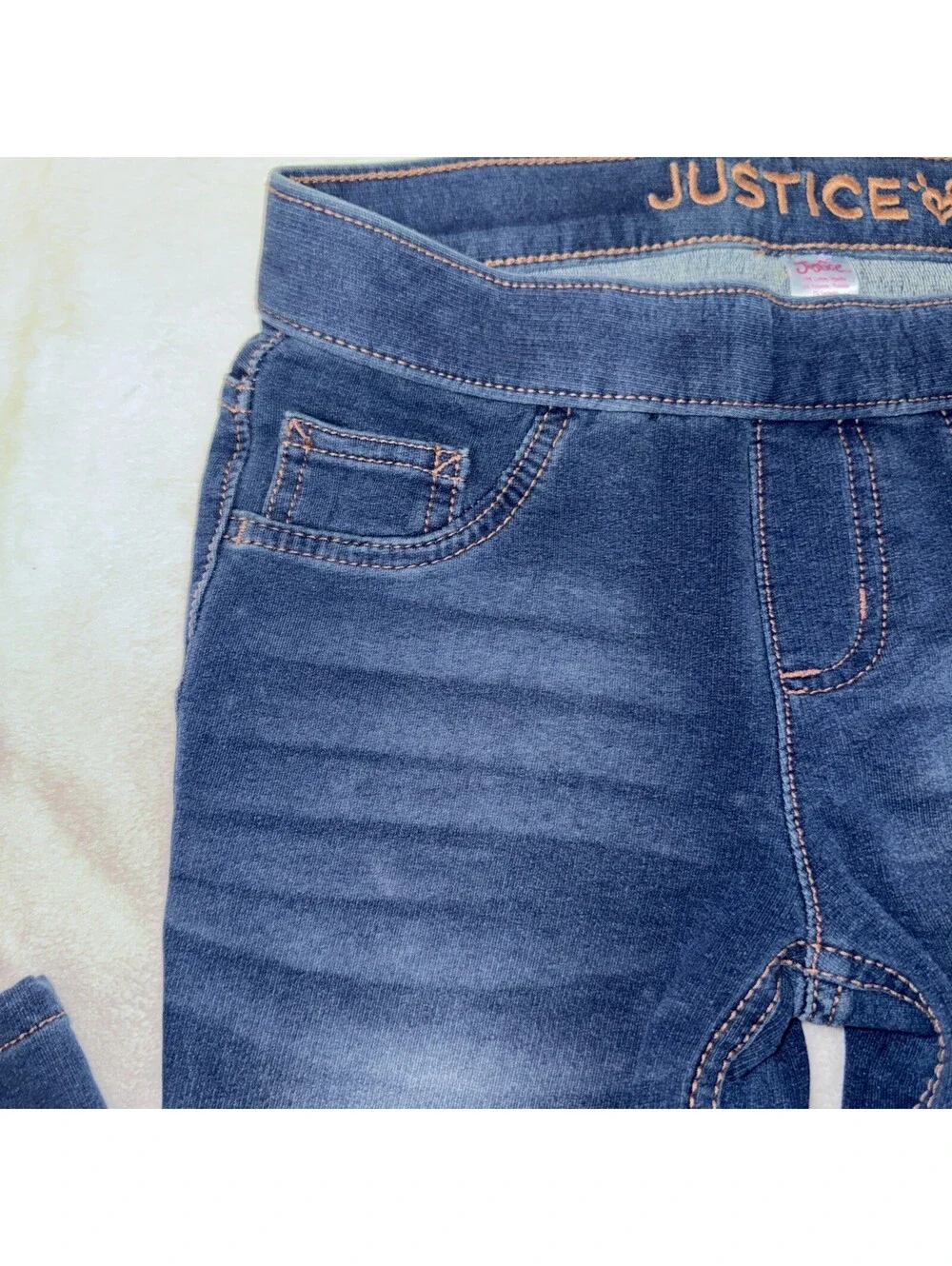 Justice Fashion Dark Blue Skinny Stretch Denim Jeans Girls Size 12 Casual